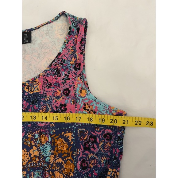Women's Anthropologie Cynthia Rowley Handkerchief Hem Dress  1X Boho Mandala - Picture 3 of 5